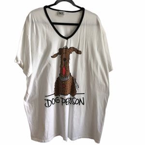 Emerson Street White Dog Person Night Shirt OS